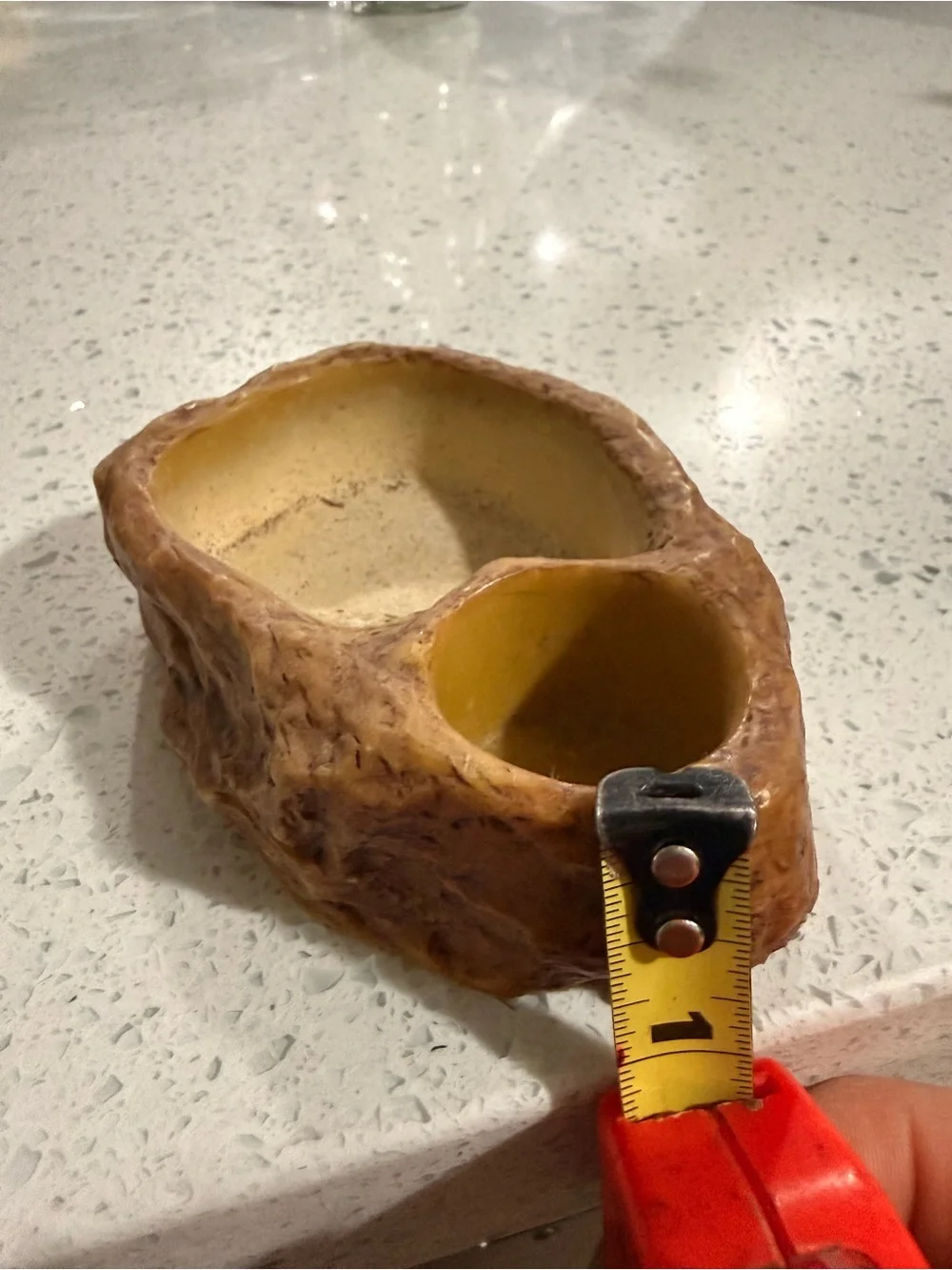 Natural Brown Resin Bowl for Bearded dragon food